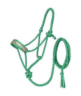 Coolhorse Tough 1 Cactus Printed Green Mule Tape Halter with 10' Lead Rope