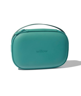 Willowa Pump Carrying Case For Hands-Free Wearable Breast Pumps Hard Shell Case With With Removable Tray Teal