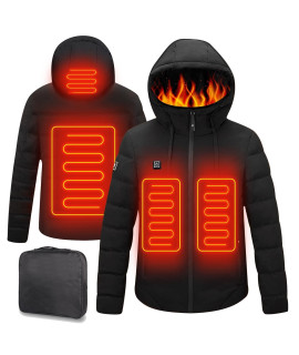 Qdreclod Heated Jacket With Hood Electric Heating Jacket For Men Women Winter Warm Jackets Heated Coat For Skiing Motorcycling