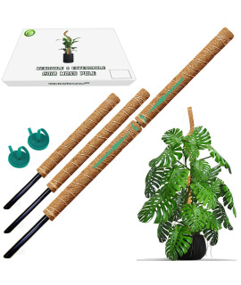 Icoirstream Coir Moss Pole Plant - 1 Pc 315In And 16In Coir Moss Pole Bendable And Stackable Support Poles For Indoor Climbing Plantssuitable For Small, Medium And Large Plants