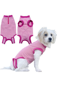 Wabdhaly Female Dog Recovery Suit Pink Large,Spay Suit,Male Surgery Recovery Suit,Narrow Pink Striped Xl