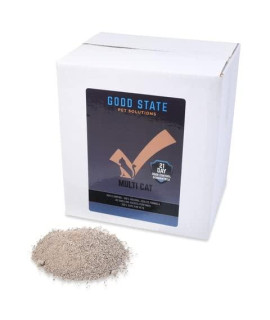 Good State Cat Litter with Zeolite | 100% All Natural | 21-Day Guarantee Odor Protection | Safe | No Perfumes or Smelling Agents | 25 Pounds | Non-Clumping