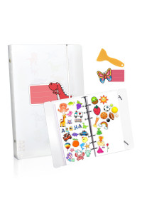Sticker Collecting Album Reusable Sticker Storage Blank Book Activity Sticker Book For Collecting Stickers With A Plastic Scraper, A5, 80 Sheets