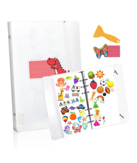 Sticker Collecting Album Reusable Sticker Storage Blank Book Activity Sticker Book For Collecting Stickers With A Plastic Scraper, A5, 80 Sheets