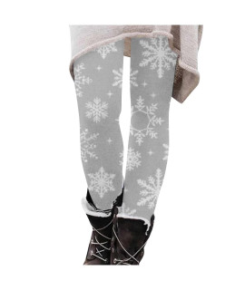 Yutanral Womens Leggings,Christmas Pajama Pants Fashion Cute Print High Waist Stretch Sweatpants Fall Winter 2022 Casual Slim Warm Cozy Tummy Control Plus Size Yoga Pants (E Gray,X-Large)