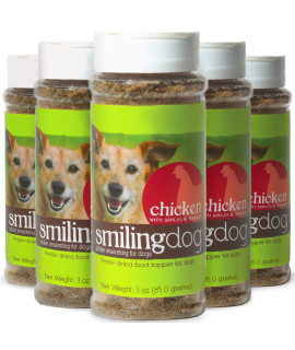 Herbsmith Kibble Seasoning - Freeze Dried Chicken - DIY Raw Coated Kibble Mixer - Dog Food Topper for Picky Eaters, 3 oz [Bundle x5 Units]