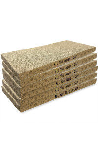 Accencyc Cardboard Cat Scratcher Pads Cat Scratching Board For Indoor Cats 17Alx83Awx1Ah Dual-Side Corrugated Cat Scratching Post Reusable Cat Supplies - 6 Pack