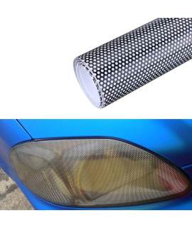 Fangfei 12 By 48 Inches Self Adhesive Auto Car Tint Headlight Taillight Fog Light Vinyl Smoke Film Sheet Sticker Cover (Perforated)