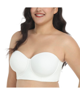 Hsia Strapless Bras For Women Push Up, Underwire Bra For Big Busted, Supportive Lift Balconette Padded T-Shirt Bras White