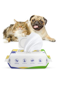 Pawaboo Pet Grooming Wipes For Dogs Cats, Unscented Eye Wipes Bath Wipe For Paws Ears Butt Body, Soft Hypoallergenic Puppy Wipes With Lid For Cleaning And Deodorizing - 4Pack400Count