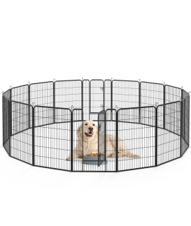 YINTATECH Metal Dog Playpen Dog Fence 16 Panels Indoor Outdoor Heavy Duty Dog Fences for The Yard for Puppy Dog Cats Rabbits Kittens-40 Inch