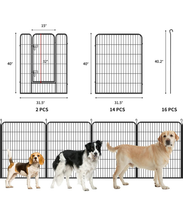  BestPet Dog Playpen Pet Dog Fence 40 inch Height 16