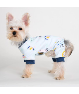 Dog Pajamas For Small Dogs Girl Boy Puppy Pjs Fall Winter Pet Onesies For Chihuahua Teacup Cute Blueberry Soft Material Stretch Able Cat Clothes Outfit Apparel Doggy Jumpsuit (X-Small Bust 122In)