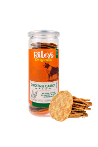 Rileys Waffles Chicken Chips For Dogs With Carrots - Usa Sourced Carrot Chicken Dog Treats - Limited Ingredient Healthy Dog Treats - Dehydrated Chicken Jerky Dog Treats Made In Usa - 6 Oz