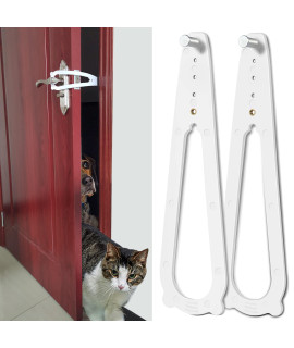 Ikuso Door Locks For Pet,Cat Door Holder Latch Without Cutting Doors,Cat Door Alternatives,Keeps Dogs And Baby Out Of Cat Litter Boxes & Food,Prevent Hand Pinch (Medium) (2 Pc)