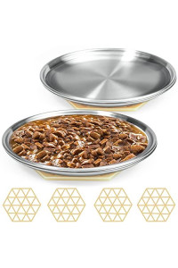 Stainless Steel Cat Dishes For Food And Water Bowls For Small And Medium Pets Relief Of Whisker Fatigue -4 Sets Shallow Style