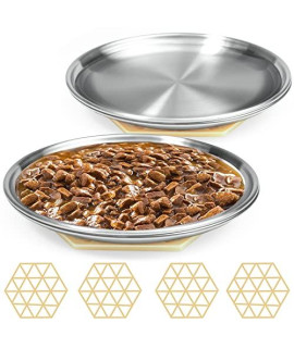 Stainless Steel Cat Dishes For Food And Water Bowls For Small And Medium Pets Relief Of Whisker Fatigue -4 Sets Shallow Style