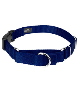 Country Brook Petz - Royal Blue Heavyduty Nylon Martingale with Deluxe Buckle - 30+ Vibrant Color Options (1 Inch, Medium)
