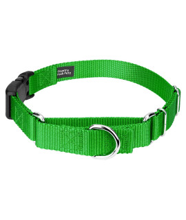 Country Brook Petz - Hot Lime Green Heavyduty Nylon Martingale with Deluxe Buckle - 30+ Vibrant Color Options (1 Inch, Extra Large)