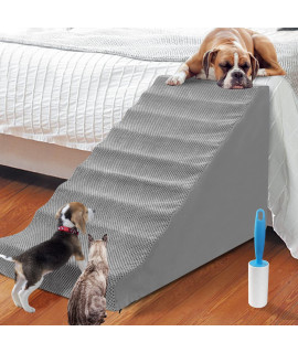 Foam Dog Stairs for High Beds for Small Dogs and Cats , 25 inch High Extra Wide Pet Stairs/Steps, Non-Slip Dog Steps with Removable and Washable Cover, Best for Older Dogs /Pets/Cats Injured