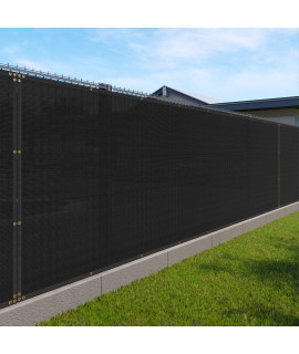 Windscreen4Less Heavy Duty Fence Privacy Screen Black 4 X 175 With Reinforced Bindings And Brass Grommets Garden Windscreen Mesh Net For Outdoor Yard-Cable Zip Ties Included