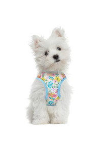 Mile High Life Easy Get On Dog Cat Vest Harness Breathable Soft Air Weather Mesh Padding Adjustable Chest And Neck For Puppy Kittens Wild Flower Small (Pack Of 1)