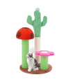 Sasapet Cat Scratching Post Cactus Mushroom Claw Scratcher Small Cat Tree House Traning Interactive Toys For Indoor Kittens Cats