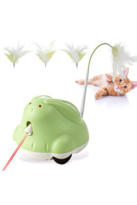 Automatic Cat Toys for Indoor Cats Replace Feather,Rechargeable Kitten Toys for Carpet,Robotic Cat Feather Toys with Laser,Self Moving Interactive Motorized Pet Electric Toys, Remote Cat Toy Exercise