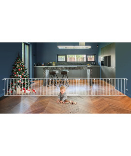 Kfvigoho Baby Gate 35-198 Extra-Wide Gate For Stairs, Play Yard Child Safety Gate, Dog-Gate With Auto-Close Door, Double Locking System For Fireplace, Kitchen, Foldable 8 Steel Panels, 29 Height