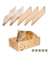 Rubmeow Cat Scratch Pad Cardboard Cat Scratcher Box,5Pcs In 1 Scratching Pads For Indoor Cats,Reversible Durable,With Catnip