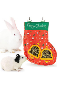 Janyoo Rabbit Hay Feeder Halloween Guinea Pig Accessories Hay Bag Hanging Rack For Small Animal Chinchilla(Pumpkin)