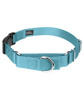 Country Brook Petz - Ocean Blue Heavyduty Nylon Martingale with Deluxe Buckle - 30+ Vibrant Color Options (1 Inch, Medium)