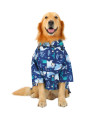 HDE Dog Raincoat Double Layer Zip Rain Jacket with Hood for Small to Large Dogs Sharks - 3XL