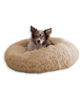 KAF Home Calming Donut Pet Bed for Dogs and Cats - Shag Fur, Medium 30 x 30