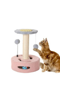 Jixiangdog Cat Scratching Post Cat Scratcher For Indoor Cats Natural Sisal Covered Cats Scratch Toy With Interactive Track Balls And Soft Dangling Ball For Kitten And Adult Cats