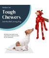 Flourish Pets Dog Chew Toy with Non-Toxic BPA, Double Stitched Soft Fabric Exterior Squeaky Indestructible Dog Toy for Aggressive Chewers (Single Pack, Red Giraffe)