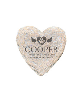 Giftsforyounow Always In Our Hearts Heart Shaped Personalized Pet Memorial Stone
