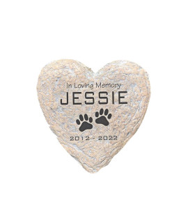 Giftsforyounow Engraved In Loving Memory Pet Memorial Garden Stone 12 Inch Heart-Shaped Durable Waterproof Temporary Grave Marker Dog Tombstone