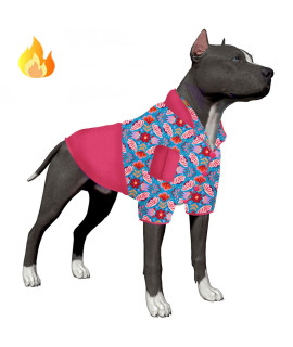 Lovinpet Large Coat For Fat Dogs, Skin-Friendly Pets Clothes, Easy Off Upgraded Flannel Fabric Clothes For Dog, Mexico Small Floral Blue Prints Dog Clothes, Warm Dog Clothes For Small Dog Breeds,