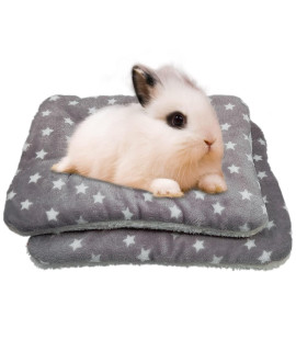 Rioussi Bunny Bed, Guinea Pig Warm Bed For Small Animals Rabbits Chinchillas Hedgehogs Baby Cats Ferrets14 X12, 2Pack,Lightgray