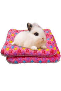 Rioussi Bunny Bed, Guinea Pig Warm Bed For Small Animals Rabbits Chinchillas Hedgehogs Baby Cats Ferrets14 X12, 2Pack, Pinkstar