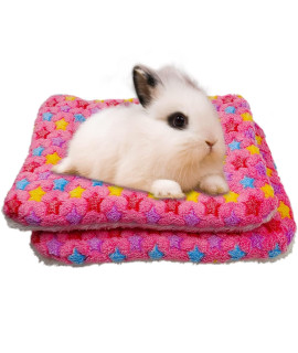 Rioussi Bunny Bed, Guinea Pig Warm Bed For Small Animals Rabbits Chinchillas Hedgehogs Baby Cats Ferrets14 X12, 2Pack, Pinkstar