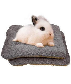 Rioussi Bunny Bed, Guinea Pig Warm Bed For Small Animals Rabbits Chinchillas Hedgehogs Baby Cats Ferrets14 X12, 2Pack, Puregray