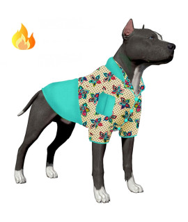 Lovinpet Large Dog Warm Coat: Lightweight Flannel Dogs Outfits, Upgraded Fit Soft Dog Winter Apparel, Skin-Friendly Fabric Colorful Flowers Prints Dog Clothes For Chihuahuas And Small Dog Breeds,