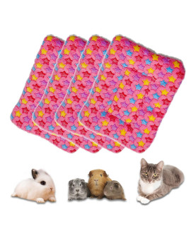 Rioussi Bunny Bed, Guinea Pig Warm Bed For Small Animals Rabbits Chinchillas Hedgehogs Baby Cats Ferrets14 X12, 4Pack, Pinkstar