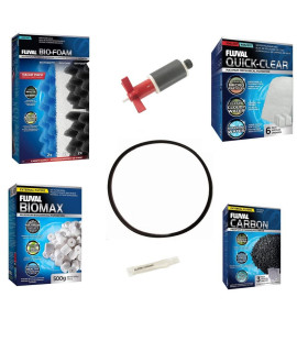 Inland Seas Fluval 407 Canister Filter Annual Maintenance Kit Bundle (7 Items)