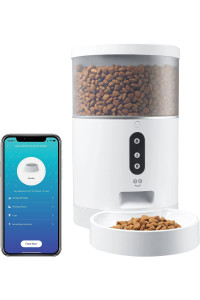 Geeni Smart Feeder, 4 Liter Automatic Pet Dog and Cat Feeder, Wi-Fi Control Compatible with Alexa and Google Home
