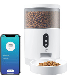 Geeni Smart Feeder, 4 Liter Automatic Pet Dog and Cat Feeder, Wi-Fi Control Compatible with Alexa and Google Home