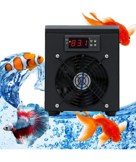 60L Fish Tank Chiller, 110V 16GAL Fish Tank Cooling, HP Fish Tank Chiller with Pump and Pipe, Fish Tank Aquarium Chiller Cooler Heater System Quiet Design (Chiller & Heater)