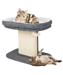 Petsite Small Cat Tree With Scratching Board Modern Cat Bed Soft Perch Sisal Scratching Post Pad With Ball For Indoor Kittens And Cats